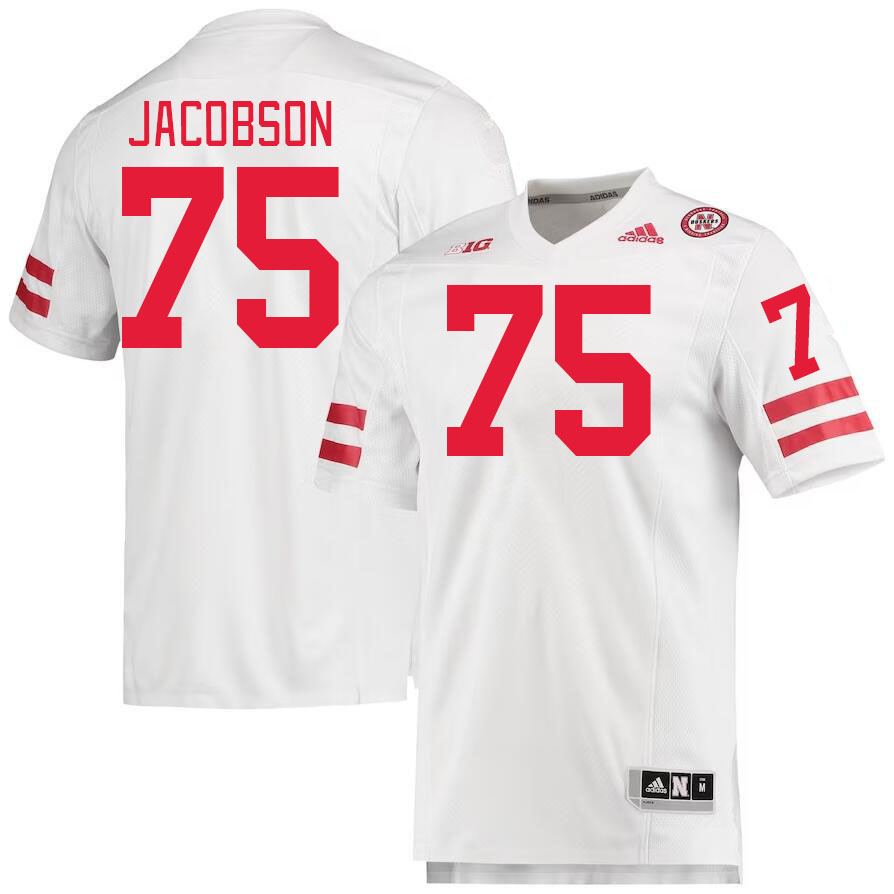 #75 Larry Jacobson Nebraska Cornhuskers Jerseys Football Stitched-White